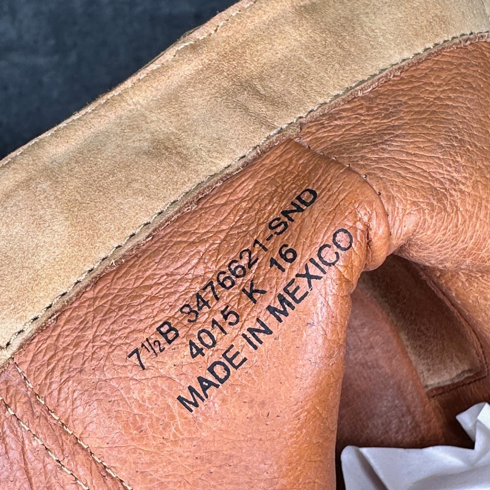 Frye Addie Double Zip Sand Tan Leather Ankle Boots Block Heel Women's Size 7.5 B - Picture 5 of 12